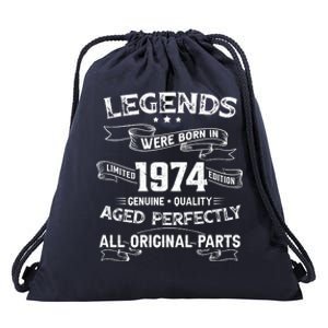 50th Birthday Legends Were Born In 1974 Drawstring Bag