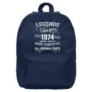 50th Birthday Legends Were Born In 1974 16 in Basic Backpack