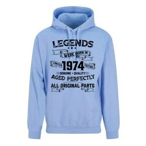 50th Birthday Legends Were Born In 1974 Unisex Surf Hoodie