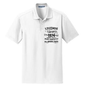 50th Birthday Legends Were Born In 1974 Dry Zone Grid Polo