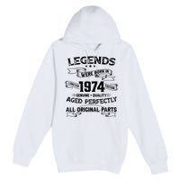 50th Birthday Legends Were Born In 1974 Premium Pullover Hoodie