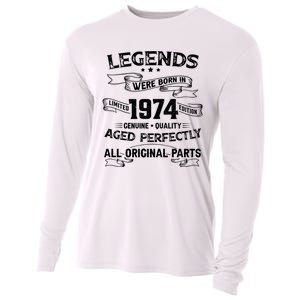 50th Birthday Legends Were Born In 1974 Cooling Performance Long Sleeve Crew