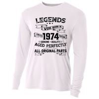 50th Birthday Legends Were Born In 1974 Cooling Performance Long Sleeve Crew