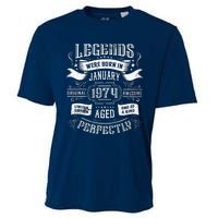 50th Birthday Legends Were Born In January 1974 Cooling Performance Crew T-Shirt