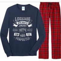 50th Birthday Legends Were Born In January 1974 Long Sleeve Pajama Set