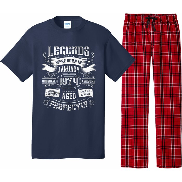 50th Birthday Legends Were Born In January 1974 Pajama Set