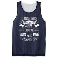 50th Birthday Legends Were Born In January 1974 Mesh Reversible Basketball Jersey Tank