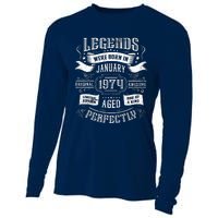 50th Birthday Legends Were Born In January 1974 Cooling Performance Long Sleeve Crew