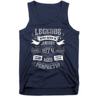 50th Birthday Legends Were Born In January 1974 Tank Top