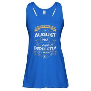 57th Birthday Legends Were Born In August 1965 Gift Ladies Essential Flowy Tank