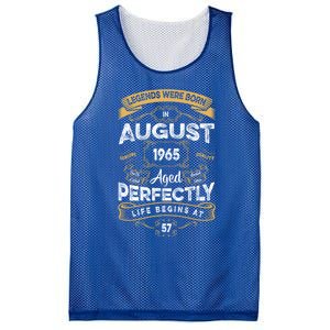 57th Birthday Legends Were Born In August 1965 Gift Mesh Reversible Basketball Jersey Tank