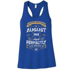 57th Birthday Legends Were Born In August 1965 Gift Women's Racerback Tank