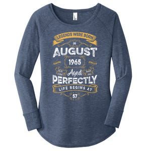 57th Birthday Legends Were Born In August 1965 Gift Women's Perfect Tri Tunic Long Sleeve Shirt