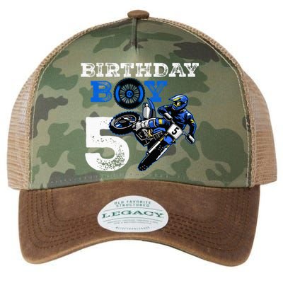 5th Birthday Motocross Mx Dirt Bike 5 Year Old Funny B Day Legacy Tie Dye Trucker Hat