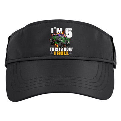 5th Birthday Monster Truck Rule JAM Five Years Adult Drive Performance Visor