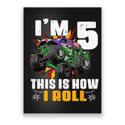 5th Birthday Monster Truck Rule JAM Five Years Poster