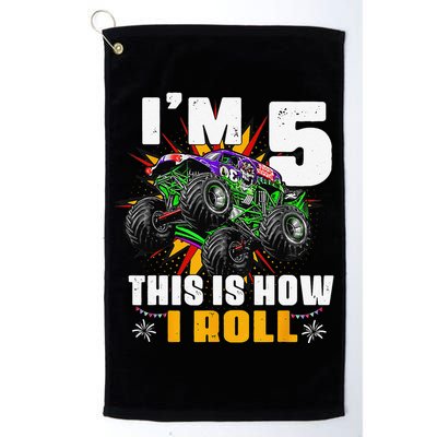 5th Birthday Monster Truck Rule JAM Five Years Golf Towel