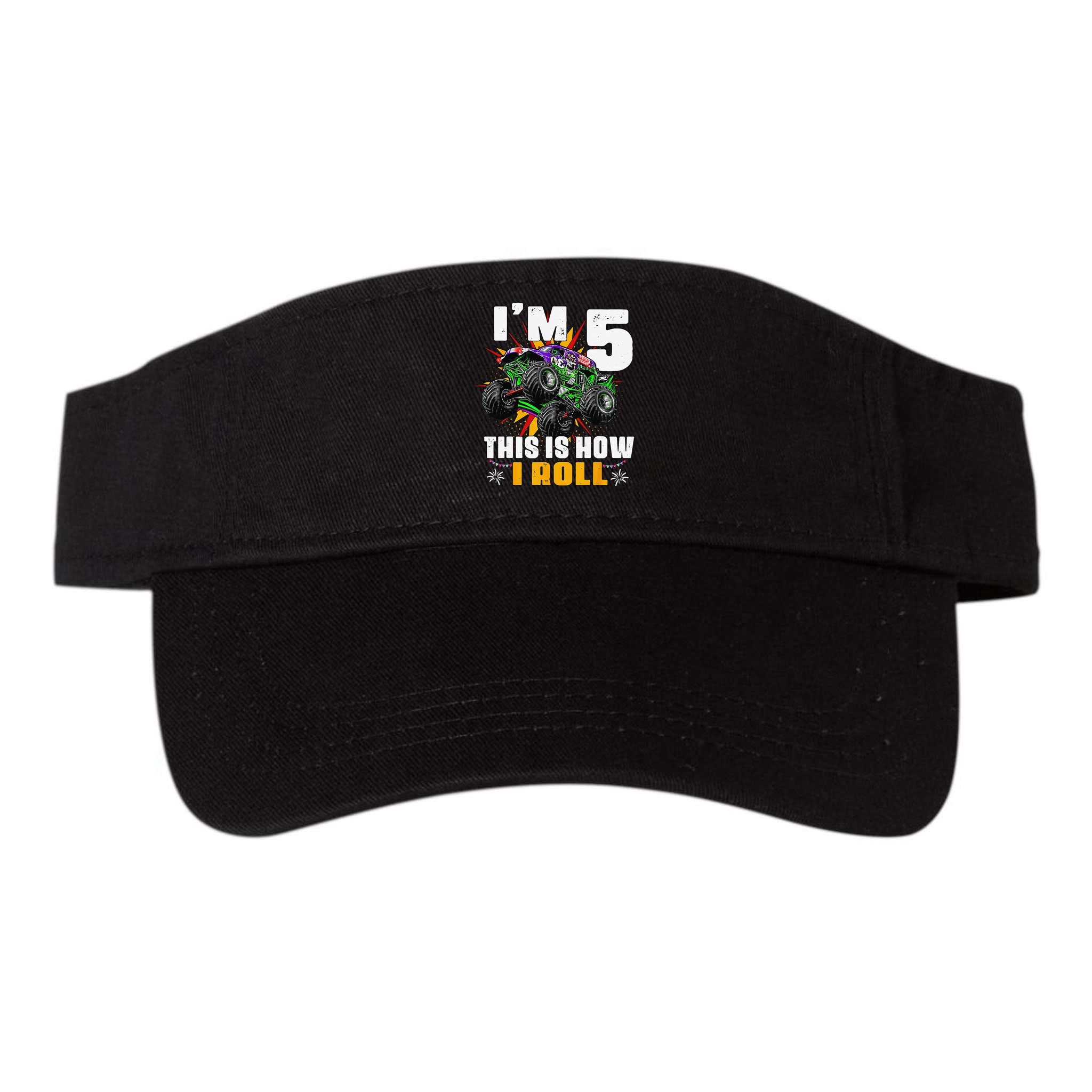 5th Birthday Monster Truck Rule JAM Five Years Visor