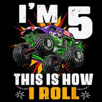 5th Birthday Monster Truck Rule JAM Five Years Visor