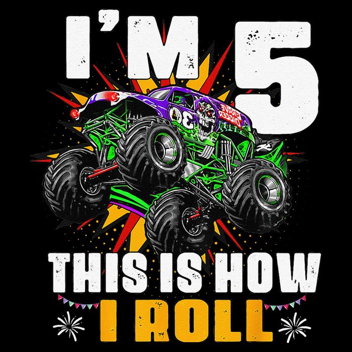 5th Birthday Monster Truck Rule JAM Five Years Visor