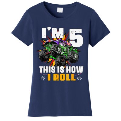 5th Birthday Monster Truck Rule JAM Five Years Women's T-Shirt