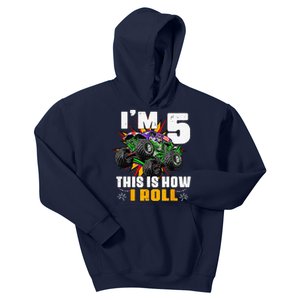 5th Birthday Monster Truck Rule JAM Five Years Kids Hoodie