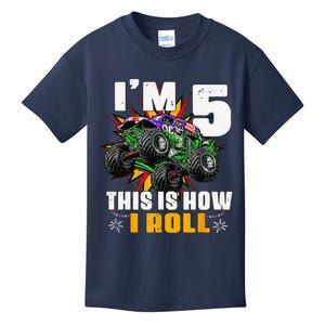 5th Birthday Monster Truck Rule JAM Five Years Kids T-Shirt