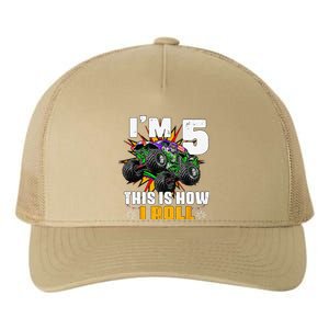 5th Birthday Monster Truck Rule JAM Five Years Yupoong Adult 5-Panel Trucker Hat