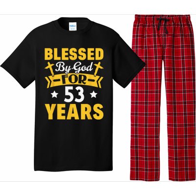 53rd Birthday Man Woman Blessed By God For 53 Years Pajama Set