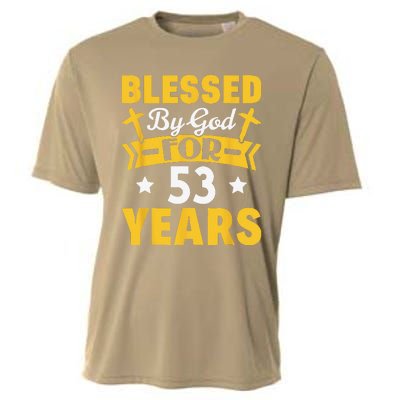 53rd Birthday Man Woman Blessed By God For 53 Years Cooling Performance Crew T-Shirt