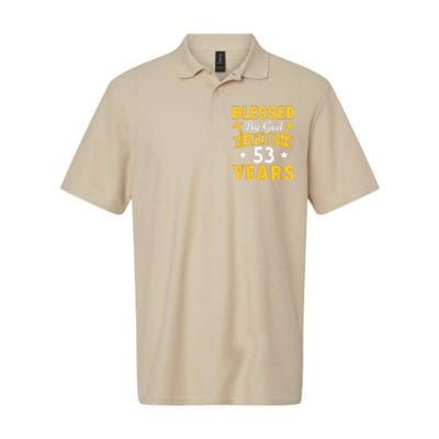 53rd Birthday Man Woman Blessed By God For 53 Years Softstyle Adult Sport Polo