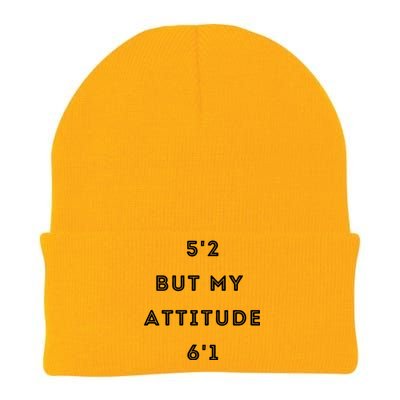 5'2 But My Attitude 6'1 Cute Gift Knit Cap Winter Beanie