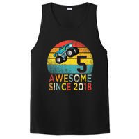 5th Birthday Monster Truck Lover 5 Years Old Vintage Retro PosiCharge Competitor Tank