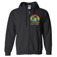 5th Birthday Monster Truck Lover 5 Years Old Vintage Retro Full Zip Hoodie