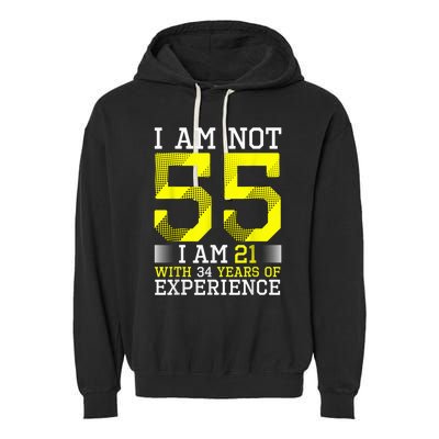 55th Birthday Man Woman 55 Year Old Gift Garment-Dyed Fleece Hoodie