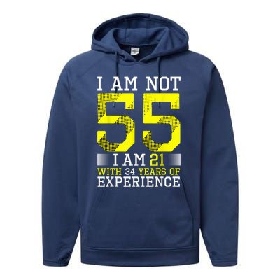 55th Birthday Man Woman 55 Year Old Gift Performance Fleece Hoodie