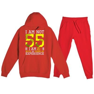 55th Birthday Man Woman 55 Year Old Gift Premium Hooded Sweatsuit Set