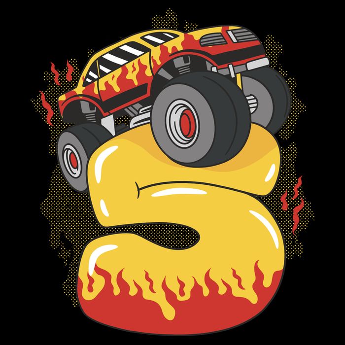 5th Birthday Monster Truck Cooling Performance Crew T-Shirt