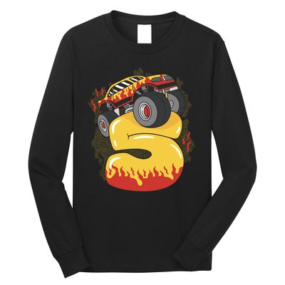 5th Birthday Monster Truck Long Sleeve Shirt