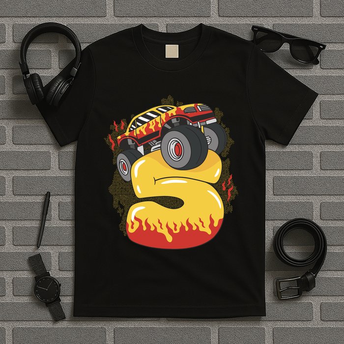 5th Birthday Monster Truck T-Shirt