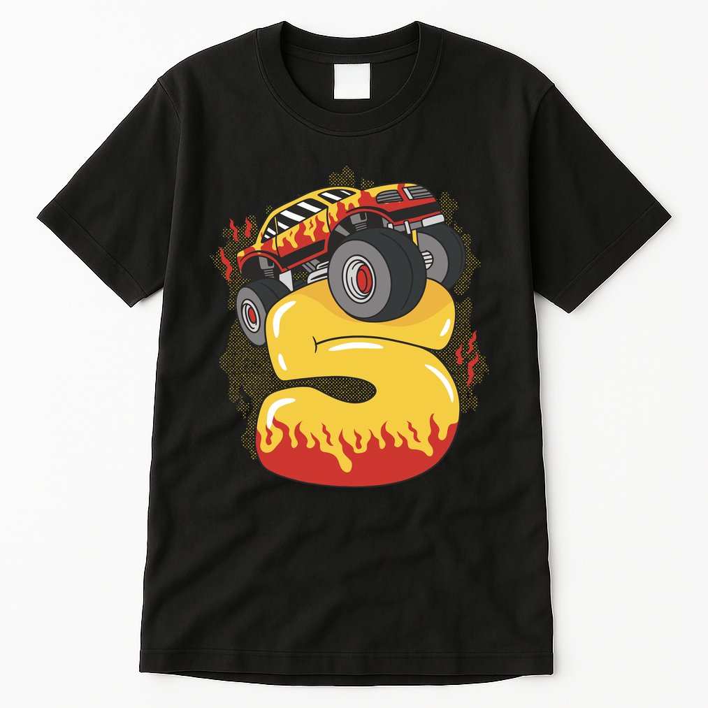 5th Birthday Monster Truck Tall T-Shirt