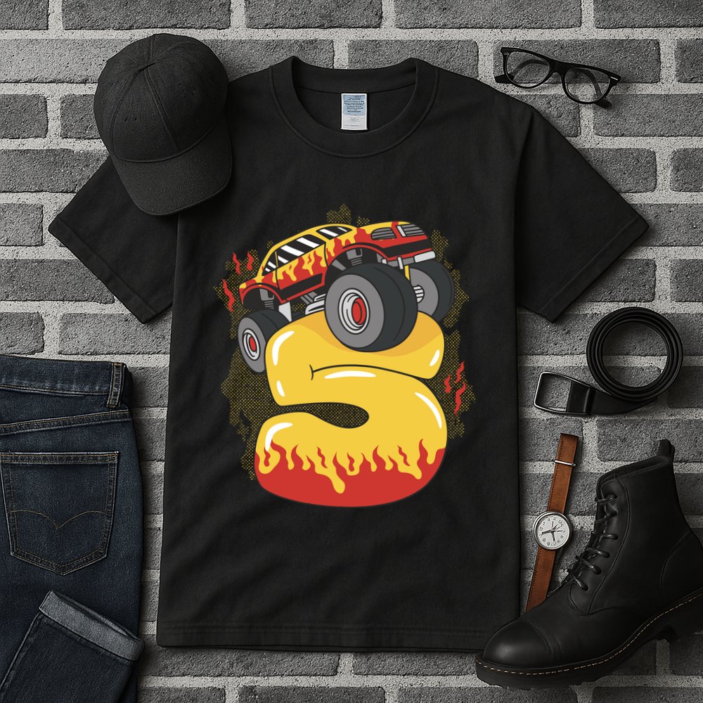 5th Birthday Monster Truck Tall T-Shirt