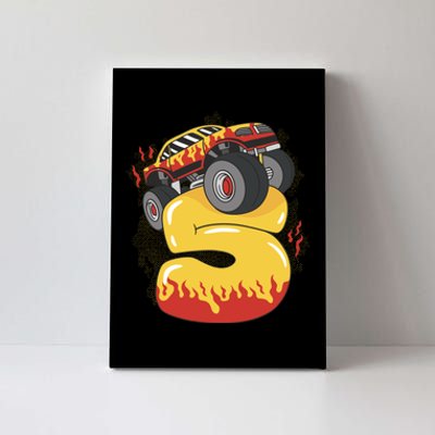 5th Birthday Monster Truck Canvas