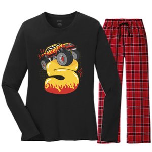 5th Birthday Monster Truck Women's Long Sleeve Flannel Pajama Set 