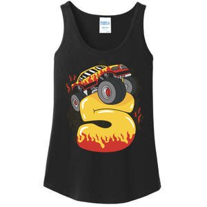 5th Birthday Monster Truck Ladies Essential Tank