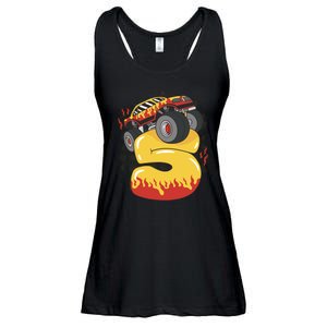 5th Birthday Monster Truck Ladies Essential Flowy Tank