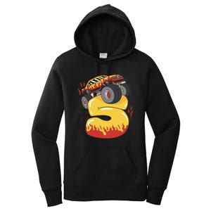 5th Birthday Monster Truck Women's Pullover Hoodie