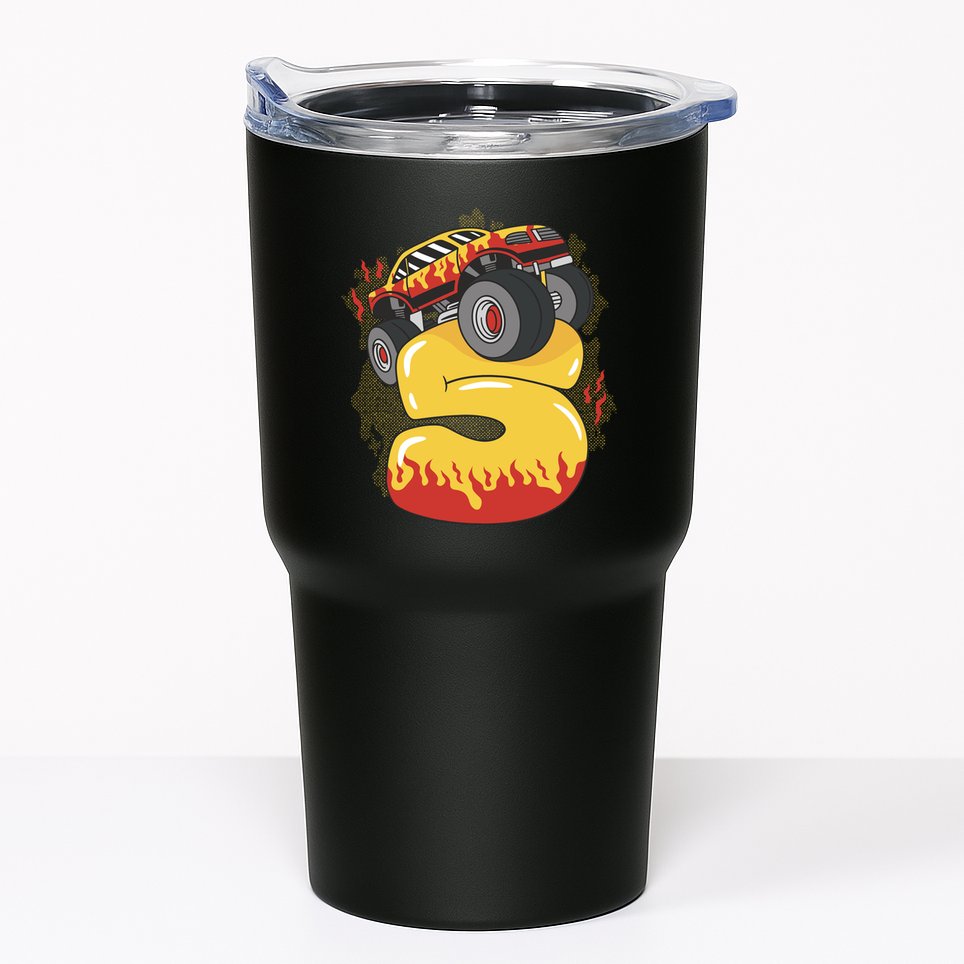 5th Birthday Monster Truck Tumbler