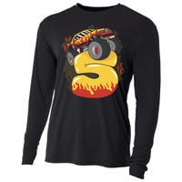 5th Birthday Monster Truck Cooling Performance Long Sleeve Crew