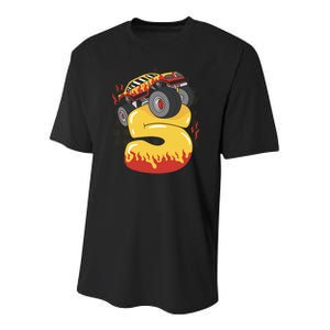 5th Birthday Monster Truck Youth Performance Sprint T-Shirt